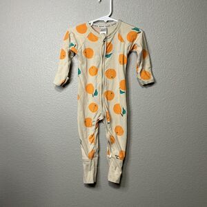 Bonds Aussie Baby Cozysuit Orange Print Zip Romper 6-12M Cotton Stretch EUC
